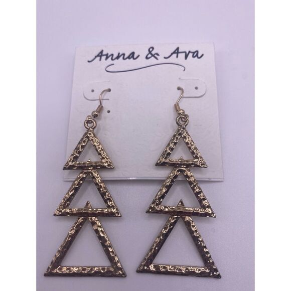4/$20 Anna & Ava Gold Triangle Drop Earrings - Picture 1 of 4